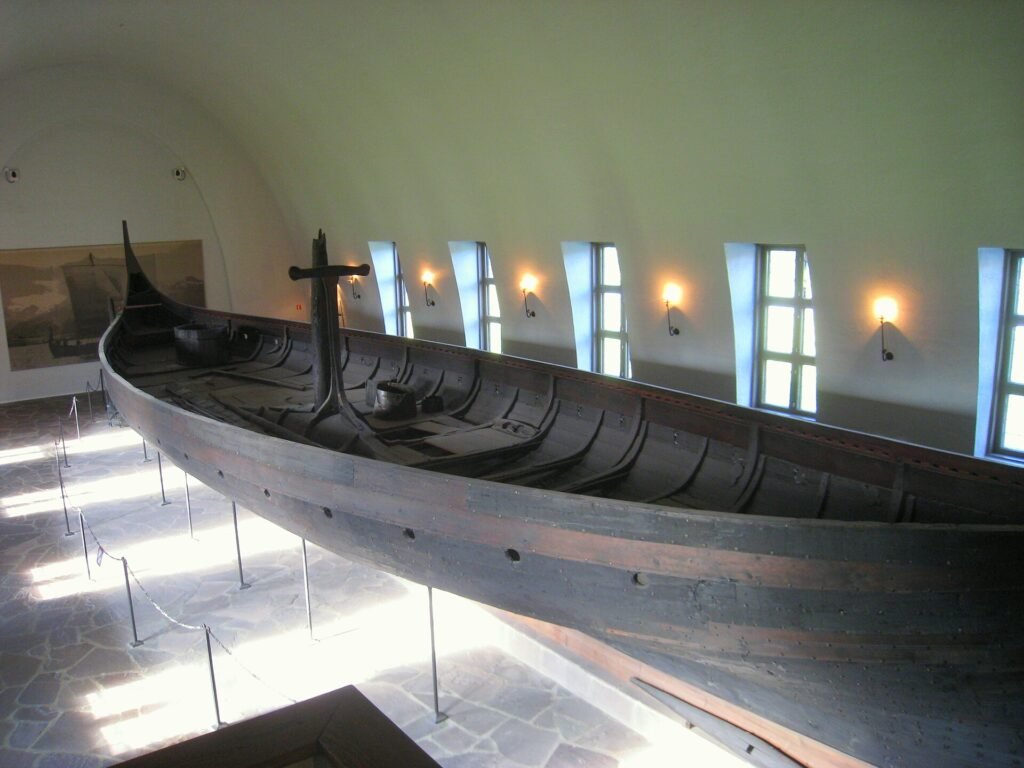 The Gokstad Viking ship on display in the Viking Ship Museum in Oslo, Norway