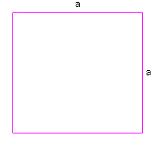 Square with each of its four equal sides labeled a