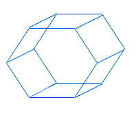 Regular hexagonal prism with edge length marked on the base