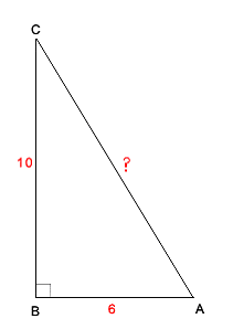 Right triangle with hypotenuse 12 and one leg 5, third side unknown