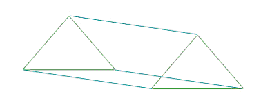 Triangular prism with two triangular ends and three rectangular sides